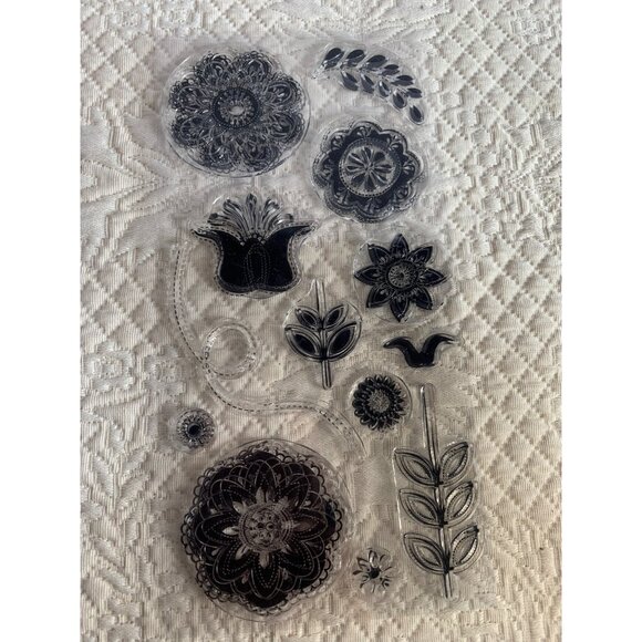 Floral-Themed Clear Cling Stamps Set DIY Crafting Scrapbooking - Picture 10 of 13